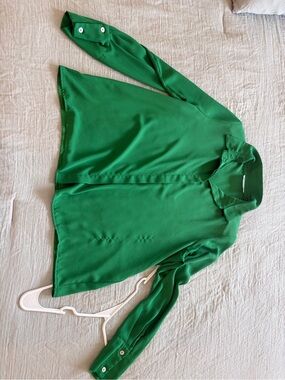 Forever Unique Emerald Green Button-Front Blousee